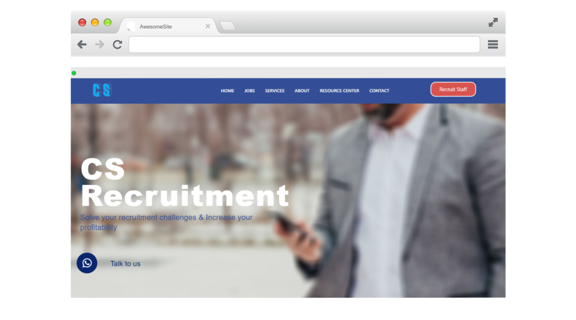 cs recruitment services website mockup